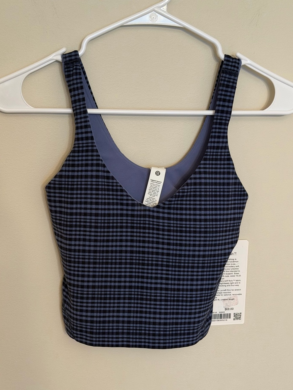 NWT Lululemon Align Tank Top Glow Grid Washed Denim Multi Women’s Size 2